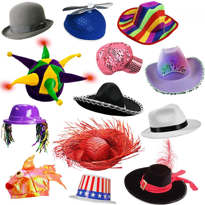 #ad Party Costumes Hat Dress Up Adult Accessories Supplies Play Holiday Many Styles $46.98