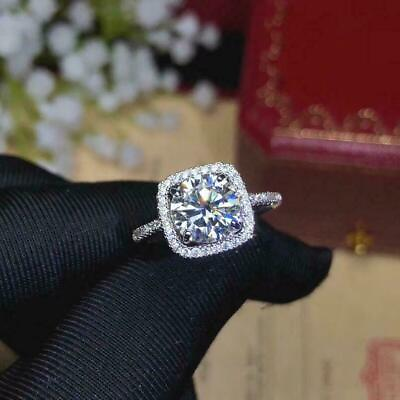 #ad 2 CT Round Cut VVS1 Lovely Moissanite Halo Engagement Ring Solid 14k White Gold $225.36