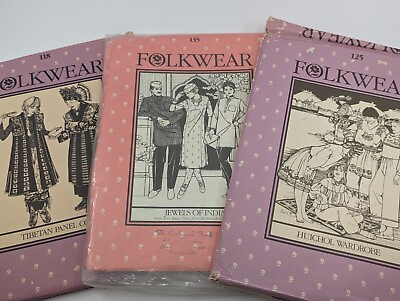 #ad Vintage Folkwear Ethnic Sewing Patterns: #118 #125 #135 Sizes 6 16 UNCUT $14.95