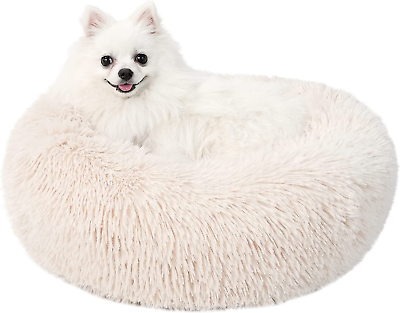 #ad Dog Beds for Small Dogs Washable Plush Calming Pet Bed for Dogs Cats Donut Comf $27.24