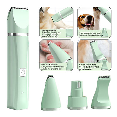 #ad Pet Electric Clipper Dog Hair Trimmer Quiet Cordless Cat Kit with 4 Blade $19.92