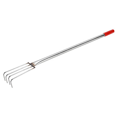 #ad 4 Teeth Claw Rake 22.05 inch Stainless Steel Rake with Rubber Handle Silver Tone AU $43.14