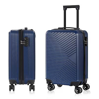 #ad 20quot; Hardside Suitcase ABS Spinner Luggage with Lock Crossroad in Navy $24.97