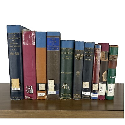 #ad Lot of 10 Old Vintage Antique Rare Hardcover books Multi Color $29.99