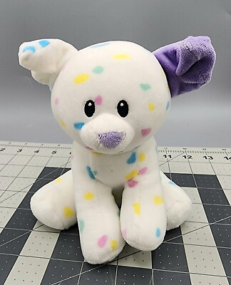 #ad 6.5quot; Ty Baby Sprinkles the Dog Plush White Confetti Speckled Stuffed Animal Toy $8.00