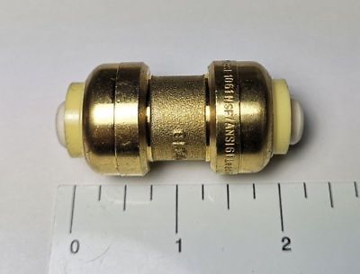 #ad 25 PIECES 1 2quot; PUSH FIT COUPLINGS FITTINGS LEAD FREE BRASS FULL PORT $48.88