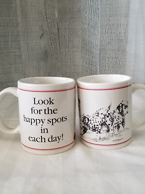 Leanin#x27; Tree Dalmation Dog #x27;Look For The Happy Spots In Each Day#x27; Ceramic Mug $15.00