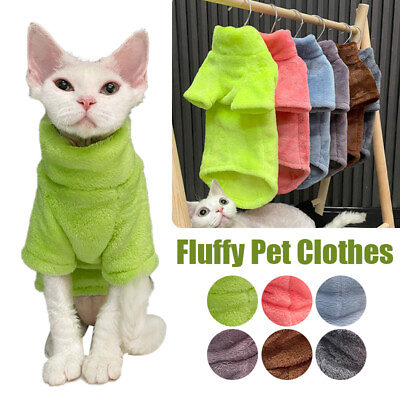 #ad Hairless Cat Sweater Winter Thickening Warm Sphynx Cat Comfortable Soft Clothes $9.39