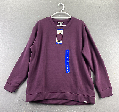 #ad Orvis Cozy Pullover Sweater Womens Large Plum Purple Long Sleeve Crew Modal NEW $21.95