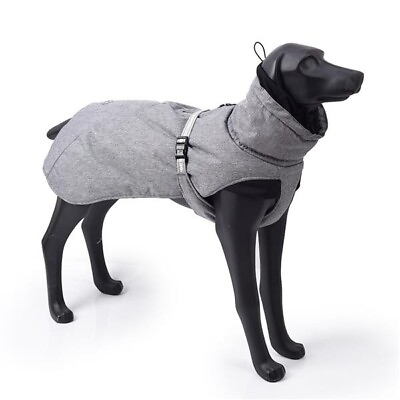 #ad Dog Winter Jacket with Waterproof Warm Polyester Filling Fabric gray. $17.11