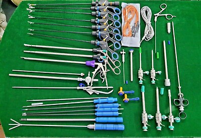 #ad 34pc Laparoscopic Surgery Set 5x330mm Laparoscopy Endoscopy Surgical Instruments $872.00