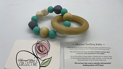 #ad Maple And Silicone Baby Teething Bangle $9.99