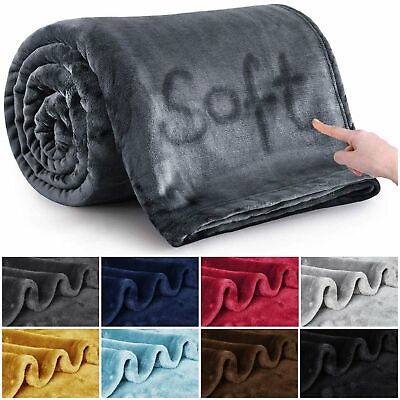 #ad Reversible Faux Fur Mink Fleece Ultra Soft Warm Twin Size Bed Sofa Throw Blanket $21.99