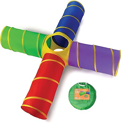 #ad 4 Way Play Tunnel for Kids to Crawl Through 8 Feet Foldable Into A Carrying Bag $36.99