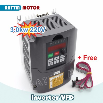 #ad HY 3KW 4HP 220V VARIABLE FREQUENCY DRIVE Inverter Spindle VFD Control 2m Cable $125.00