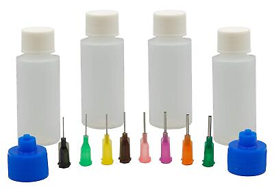 #ad Multi Purpose Precision Henna Applicator Super Set 4 Bottles 8 Tips 6 Caps $10.99
