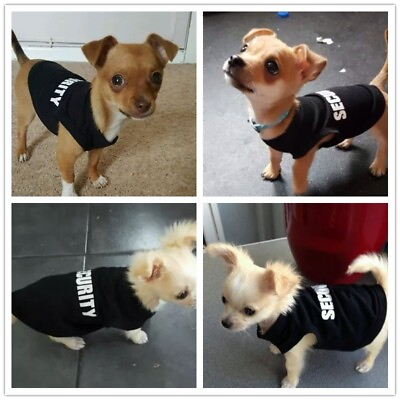 #ad Dog Clothes Medium Small Puppy Basic Classic T Shirt for Mini Schnauzer Maltese $3.79