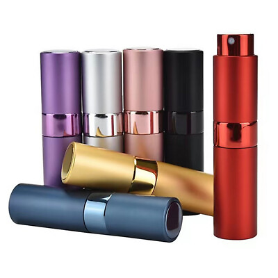 #ad 7PCS 8ml Mini Refillable Travel Portable Perfume Atomizer Bottle Spray Pump Case $17.48