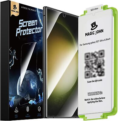 #ad MAGIC JOHN 2 Pack Screen Protector for Samsung Galaxy S23 Ultra Ceramic Film $24.00