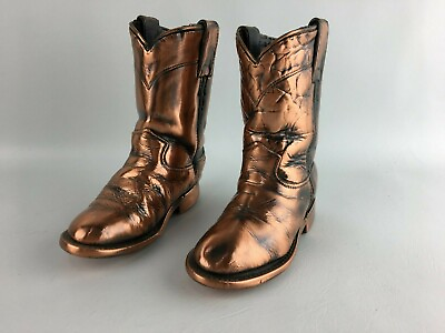 #ad Childs bronzed Cowboy Boots Great Finish Nice Set Bookends Decorative $71.99