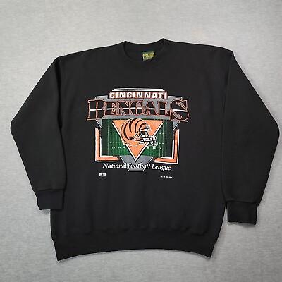 #ad Vintage Cincinnati Bengals Sweatshirt Mens XL Black Home Team Advantage 1994 USA $49.99