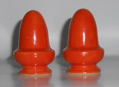 #ad VINTAGE American Pottery Orange Pair Salt amp; Pepper Shakers $22.48
