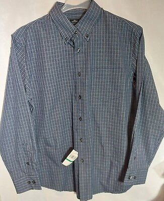 #ad Dockers Mens Shirt Blue Plaid Long Sleeve Button Up Size L # 1774 $15.88