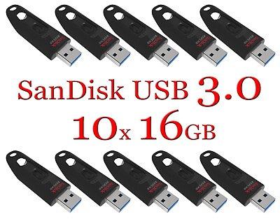 #ad Lot 10x SanDisk Cruzer ULTRA USB 3.0 16GB USB flash thumb drive SDCZ48 016G 16 $34.99