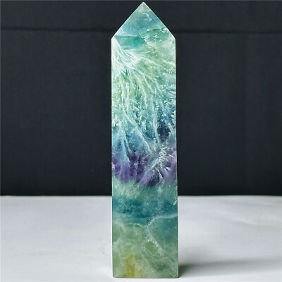 #ad 5.9quot; 0.82LB Crystal Feather Fluorite Tower Point Obelisk Healing Reiki Decor $43.08