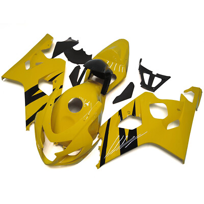 #ad Yellow Black ABS Fairings Kit for GSXR600 2004 2005 750 04 05 K4 Suzuki Bodywork $359.95