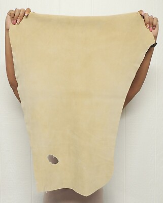 #ad BRAINTAN DEERSKIN Leather Hide for Native SCA LARP Crafts Buckskins Laces Bags $27.99