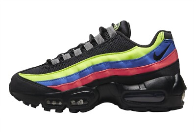 #ad Nike Air Max 95 GS DZ5635 001 Big Kids Black Neon Casual Sneaker Size 4.5 NR2779 $84.99