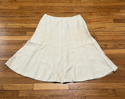 #ad CHARTER CLUB Women#x27;s Linen Skirt Size 16 Beige A Line Midi Skirt $16.00