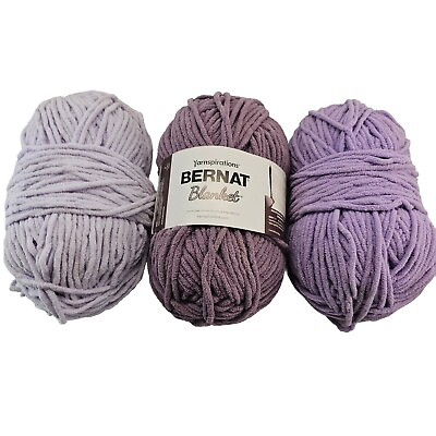 #ad Bernat Baby Blanket Big Ball Yarn Bundle Three Shades Of Purple 10.5 Oz Each $20.00