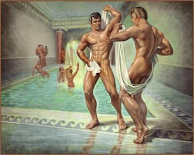 #ad Gay Men Shower Play Rear Butt Guys Big Man Male Adult Erotic 8x10 Print 5683B $9.97