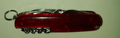 #ad Utility Knife With Ten Tools Clear Red Casing $8.99