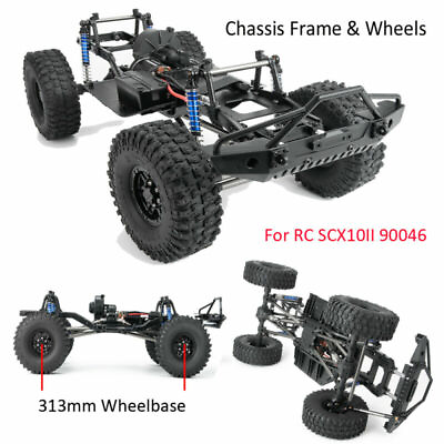 #ad 313mm Wheelbase Chassis Frame Wheels Kit for Axial SCX10II 90046 RC 1 10 Crawler $193.58