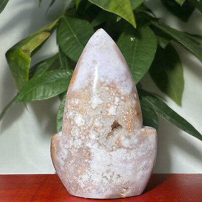 #ad 395g Natural Druzy Pink Amethyst Flower Agate Crystal Freeform reiki stone $99.00