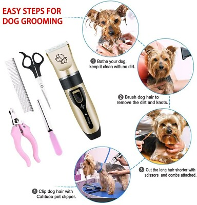 #ad Profesional Pet Grooming Kit Clipper Dog Cat Hair Trimmer Cordless Rechargeable $15.99