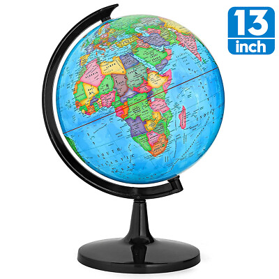 #ad 13#x27;#x27; World Globe Gift Earth Ocean Rotating World Map Desktop Geography w Stand $35.99