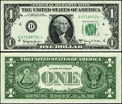 #ad FR. 1901 D* $1 1963 A Federal Reserve Note Cleveland D * Block Gem CU Star $18.00