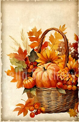 #ad Vintage Autumn Harvest #8 Fall Leaf amp; Pumpkin Craft Sewing Cotton Fabric Block $14.80