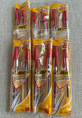 #ad Bic Cristal Medium Point Red Ball Pen 2 Pack  Pack of 6x2 RED $4.50