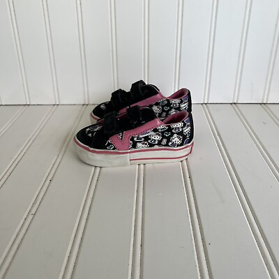 #ad Vans Hello Kitty Pink Black Purple Hook And Loop Sneakers Baby 5 $17.10