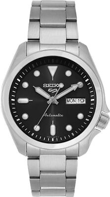 #ad Seiko 5 Sports Black Dial Automatic Stainless Steel SRPE55K1 100M Mens Watch $189.63