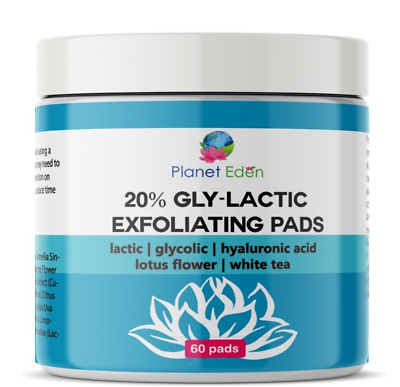 #ad Planet Eden 20% Gly Lactic Glycolic amp; Lactic Acid Skin Peel Exfoliating Pads 60 $17.00