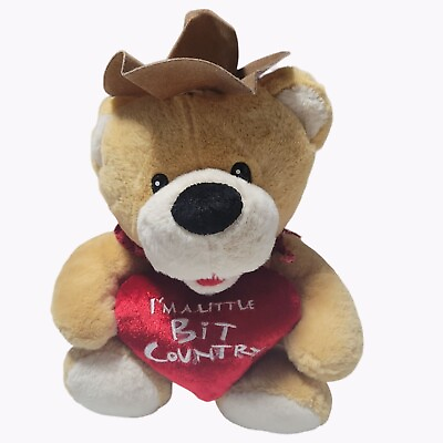 #ad Dan Dee I#x27;m a Little Bit Country Teddy Bear 12 in Plush Cowboy Western Hat Heart $13.12