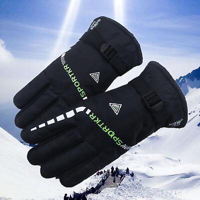#ad 1 Pair Winter Gloves Full Finger Coldproof Scooter Riding Motorcycle Warm Gloves $8.14