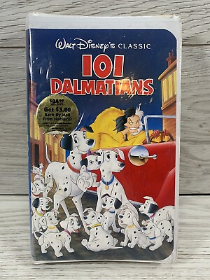 #ad 101 Dalmatians VHS 1263 Walt Disney Classic Black Diamond Edn Sealed Movie $19.99