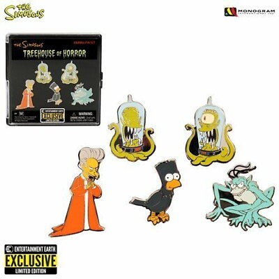 #ad RARE The Simpsons Halloween Treehouse of Horror Pin Set Exclusive NEW MINT $29.95